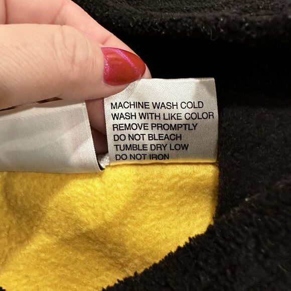 Vtg Wilson Fleece Hooded Best Nylon Yellow Black Colorblock Sz Large Pullover - Picture 8 of 10